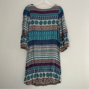 BeachLunchLounge Collection Aztec Designed Printed Colorful Summer Spring Dress